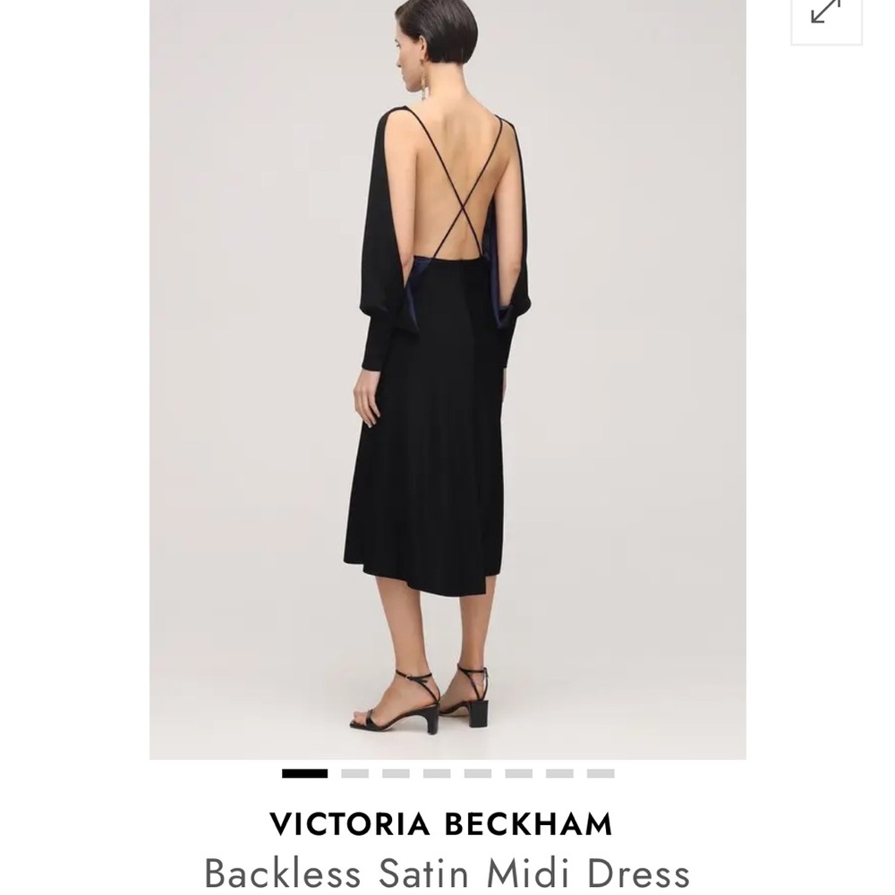 Victoria Beckham Elegant Black Backless Dress